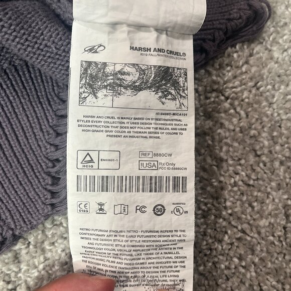 Harsh And Cruel Sweater Men XL Ripped Graphic Waste Land 100% Cotton Streetwear - Picture 10 of 11